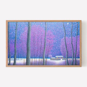 [인메이블] 장용길 작가 아트에디션 24종 풍경화 그림 거실 인테리어 추상화 액자 달항아리, 07.보라빛 바람결에, 원목메탈액자, 소형6호 [40.9x27.3cm]