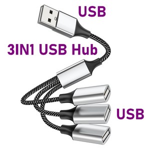 USB C 타입 허브 확장 케이블 분배기 OTG 고속 전송 어댑터 컨버터 PC 노트북 맥북 프로용 3 in 1 4 포트, [01] 3 In 1 USB A, 1개