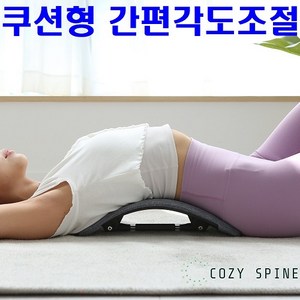 코지스파인 허리스트레칭 기구 허리교정기 굽은등 펴기 척추 일자허리 교정 스파인코렉터 허리디스크, 블루그레이-패브릭, 1개