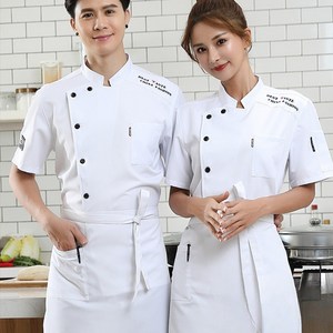 조리복 쉐프복 위생복 상의 앞치마 반팔 주방복 요리사복 제과제빵 한식 일식 중식 슬림소녀 Cook's clothes