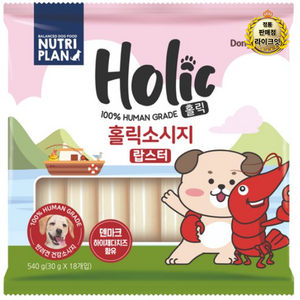 동원뉴트리플랜 강아지 홀릭소시지 DHA 간식, 혼합맛(어육/치즈), 540g, 1개