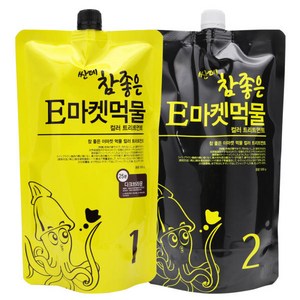 참좋은 E마켓 먹물 25분 1제500ml+2제500ml 파우치 랜덤10장 새치커버 밝은 새치, 초코브라운