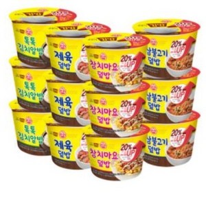 오뚜기 맛있는 컵밥 톡톡 김치알밥 222g x 3p + 참치마요덮밥 247g x 3p + 오삼불고기덮밥 310g x 3p + 제육덮밥 310g x 3p 세트, 1세트