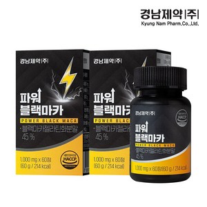 [경남제약] 파워블랙마카 페루산 HACCP 1 000mg, 2개, 60정