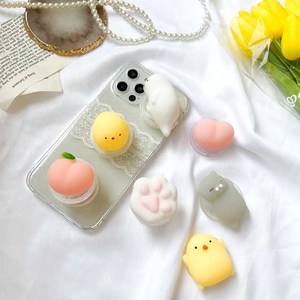 특이한 동물 캐릭터 모찌 말랑이 그립 톡핸드 스마트톡 사은품증정, 병아리