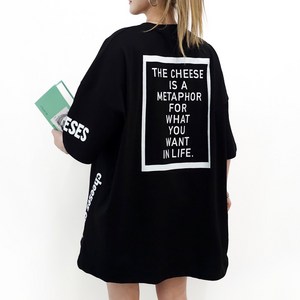 [5XL 3COLOR] 치즈크래커 빅사이즈 반팔티 55~99까지 루즈핏 오버사이즈 박스티 남여공용 홈웨어