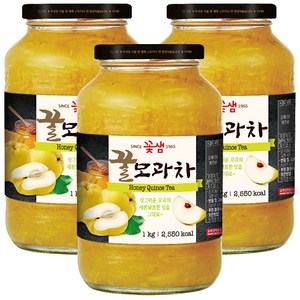 꽃샘 꿀유자차S +꿀모과차 +꿀레몬차 / 1KG x3병 / 3KG, 1개입, 3개