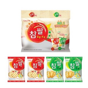 크라운 참쌀 설병 128g x 2p + 선과 115g x 2p 세트, 486g, 1세트