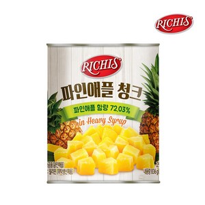 리치스 파인애플 청크 통조림, 836g, 2개