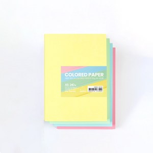 PapePhant 4컬러 색지 (4 COLORED PAPER) 90g, A5 240매