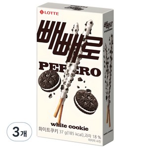 빼빼로 화이트쿠키, 37g, 3개