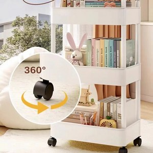 마벨인홈 틈새 수납 트롤리 화이트수납선반 심플 트롤리 Household Multi-layer Small Cart Storage Rack Floor, 1개, white