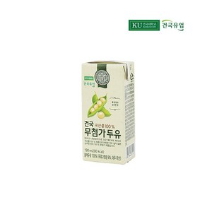 건국유업 국산콩 무첨가 두유, 190ml, 20개