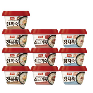 동원 양반 전복죽 4개+쇠고기죽 3개+참치죽 3개 총 10개, 287.5g, 1세트