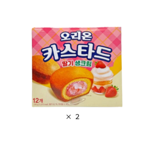 오리온 카스타드 딸기생크림, 2개, 276g