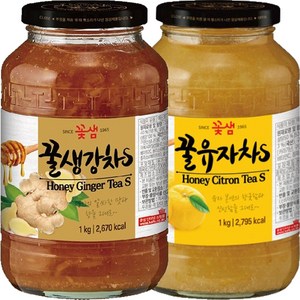 꽃샘 꿀유자차S 1kg + 꿀생강차S 1kg, 1개