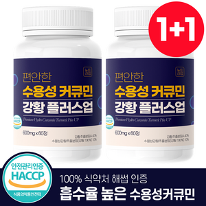 뉴트라업 수용성 커큐민 강황 플러스업 식약청인증 HACCP, 2개, 60정