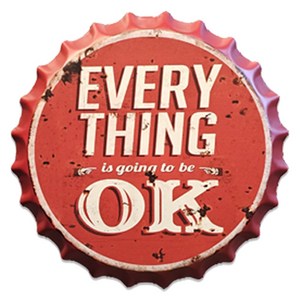 더웨스트 빈티지 병뚜껑 모양 벽장식, 20.EVERYTHING OK