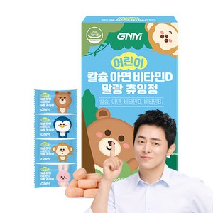 GNM 어린이 칼슘 아연 비타민D 말랑 츄잉정 / 비타민B 칼슘제 키즈칼슘, 1박스, 60정