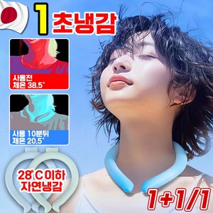 [1초 냉각] 1/1+1 넥쿨러 얼음 목걸이 넥워머 쿨넥밴드 목얼음 넥쿨링 아이스 넥밴드 쿨스카프 목쿨링 여름 냉감 쿨링, 1개, 블루