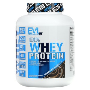 EVLUTIONNUTRITION 웨이 프로틴 더블 리치 초콜릿 맛, 2.268kg, 2개