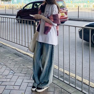앤샵 [롱 숏 기장선택] 여성용 트베리 워싱빈티지 벌룬 사이드절개 와이드 데님 청바지(4colo)