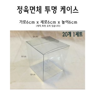 정육면체 투명 케이스 6x6x6 cm 포장 선물 박스 60x60x60 mm PVC PE 플라스틱, 20개