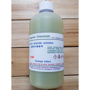 염화제2철용액 1M 화)450ml 염화제이철용액 Iron(III) Chloride Solution(FeCl3) 염화철용액, 1개