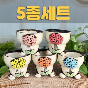 국산수제화분 다육화분 도향#481, 5종세트, 1개