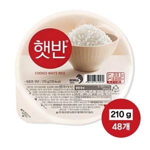 햇반 백미밥, 210g, 48개