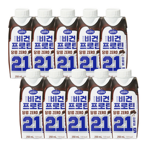 CJ [단백질 21g&당류 0] 얼티브 비건프로틴 초코 250ML, 10개