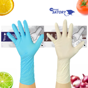 손목긴 두꺼운 니트릴 라텍스 고무장갑 100매 Long Fit Nitrile Latex Glove 30cm, 블루, 중(M), 1개