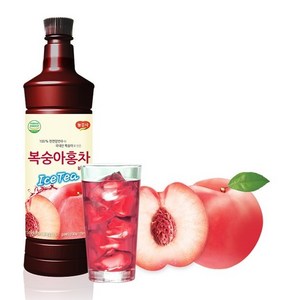 광야식품 복숭아홍차 베이스 아이스티 970ml, 3개