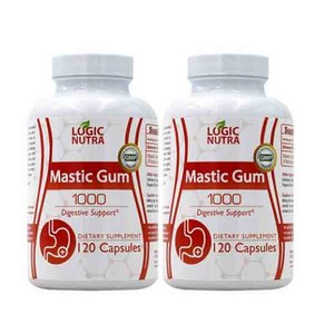 Logic Nuta 매스틱검 1000mg 120캡슐X2병 Suppots gastointestinal Health Digestive System, 120정, 2개