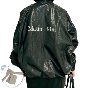 [국내매장판] MATIN KIM LOGO COATING JUMPER 마뗑킴 로고 코팅 바람막이 점퍼 + BRANX 옷걸이