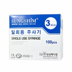 일회용 주사기 3cc 23G 100EA 성심메디칼, 1개