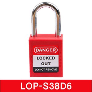 LOTO SAFE 스틸 안전 잠금 자물쇠 LOP-S38D6, 공동키(KA), 레드(Red), 1개