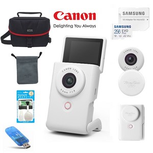 CANON PoweShot V10 핸디캠(화이트)+256GB+렌즈캡+정품파우치+정품가방+크리닝킷+리더기 고용량 브이로그 패키지