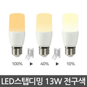 에스앤 LED스탭디밍전구 3단밝기조절가능 LED전구, 1개, 전구색