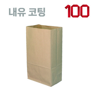 애브리플러스 각대봉투 종이봉투 포장봉투 종이봉투 옛날통닭봉투 주문제작, 내유코팅 크라프트 종이봉투_중, 100매