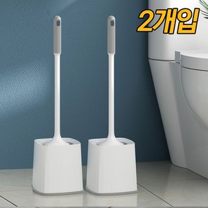 무만 화장실 욕실 변기 스탠드 청소솔, 2개, 화이트펄