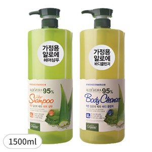 오가니아 착한 알로에베라 95% 대용량 샴푸+바디클랜져, 1세트