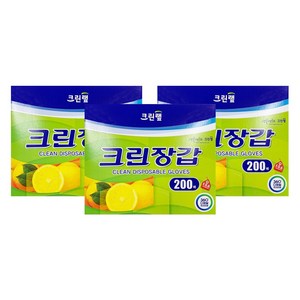 크린랲 크린장갑 200매, 3개, 200개입