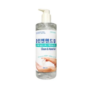 클린앤핸드겔 손소독제 500ml 펌프형 대용량 손세정제, 1개