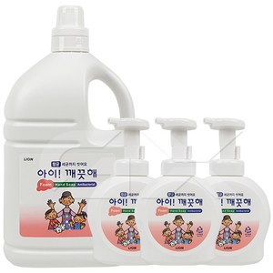 아이깨끗해 거품형 핸드워시 4L X 1개 펌프용기 490ML 3개 포함