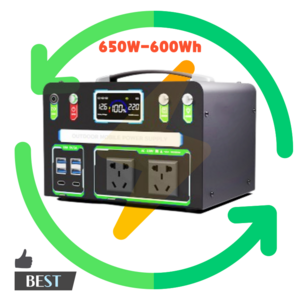 휴대용 인산철 파워뱅크 리튬 배터리 대용량 밧데리 캠핑 차박, 650W x 600Wh