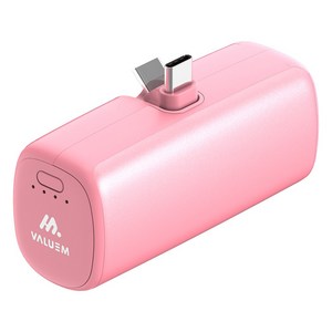 밸류엠 단자 접이식 도킹형 손난로 겸용 보조배터리 5000mAh C타입, 핑크, VM-B2DHWD01CP