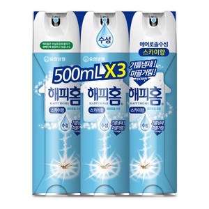 해피홈 에어로솔 수성 모기퇴치제 스카이향, 500ml, 15개