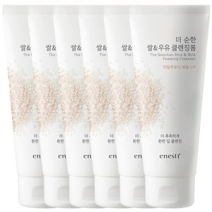 에네스티 더 순한 쌀 & 우유 클렌징폼, 140ml, 6개