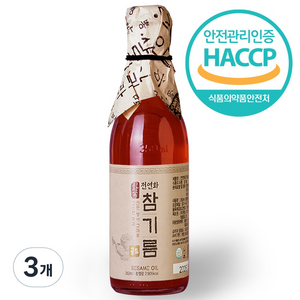 시장쏙 전연화 참기름 골드, 3개, 300ml